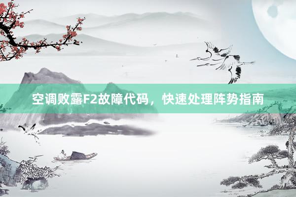 空调败露F2故障代码，快速处理阵势指南